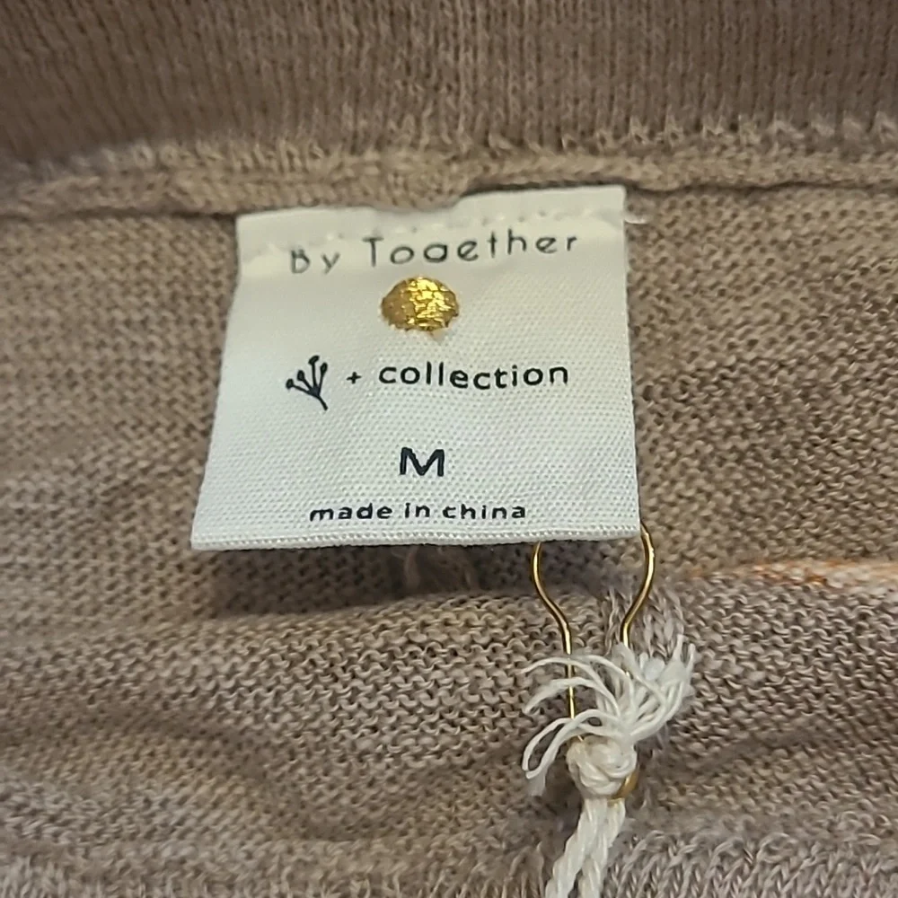 BY TOGETHER NWT SHORTS sz Medium Tan Orange Stripe - Picture 4 of 6
